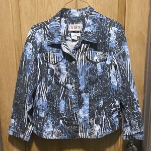 Ami Blue and Black Women's Jean Jacket
